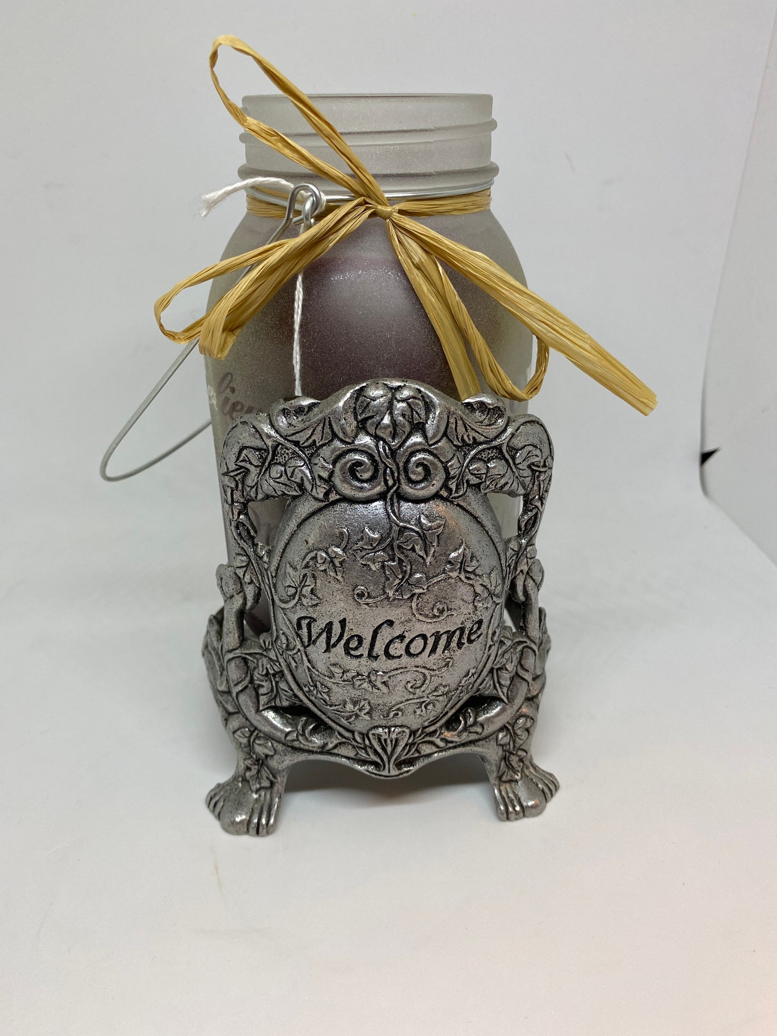 Carson Metal Pewter Large Round Jar Pillar Candle Holder Etsy