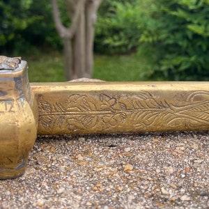 Antique Inkwell And Pen Hold Brass Office Decor