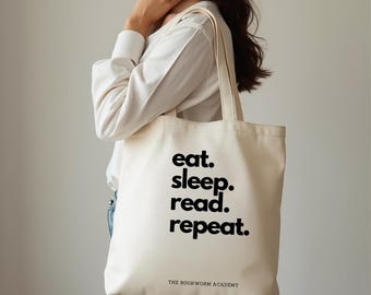 Book Lover Cotton Tote Bag, Reading Enthusiast Gift, Literary Tote, Library Bookworm Bag, Literary Gift for Her, Book Club Swag Bag