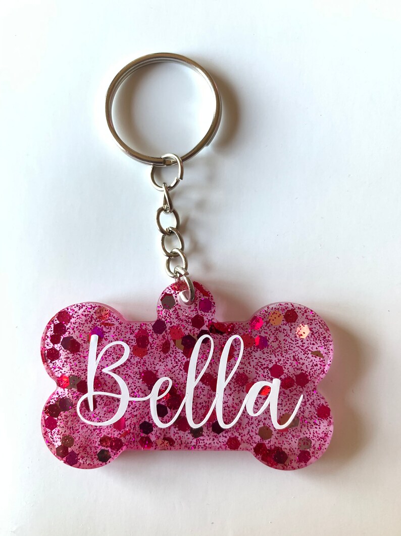 Dog Bone Keychain / Dog Tag / Pet ID Tag / Personalized Gift Etsy