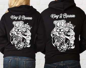 King and queen card cheap hoodies