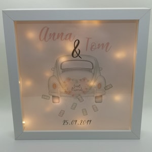 Illuminated picture frame personalized illuminated frame wedding gift with name and date illuminated picture night light