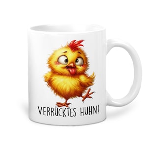Funny coffee mug with saying Crazy Chicken Coffee Mug Chicken Cup