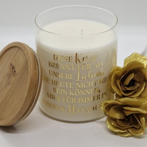 Wedding memorial candle for the deceased candle in a glass personalized with name memorial candle mourning candle