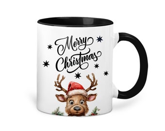 Christmas mug Merry Christmas with reindeer mug gift idea for Christmas