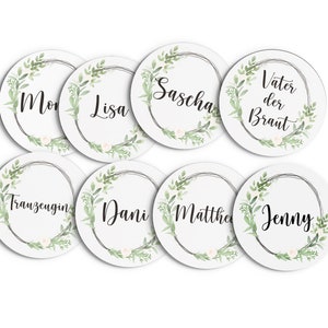 Personalisierte Untersetzer mit Wunschnamen Tischdeko Platzkarte Hochzeit Feier Fest Gestgeschenk
