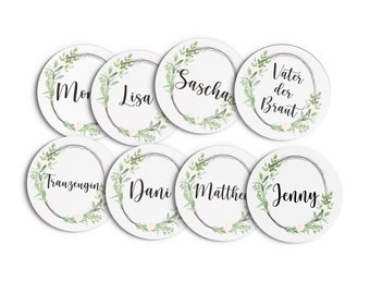 Personalized coaster with desired name Table decoration Place card Wedding Celebration Festive gesture gift