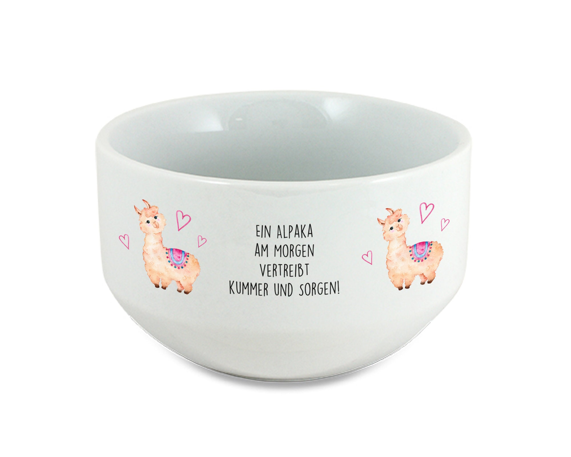 Alpaka Müslischale mit Spruch lustige Lama Müslischüssel Porridge Schale Schüssel