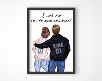 Personalisiertes Poster für Paare Pärchenposter mit Spruch Valentinstag Geschenk für Ihn A3 Kunstdruck Wallart Geschenkidee für Sie Pärchen