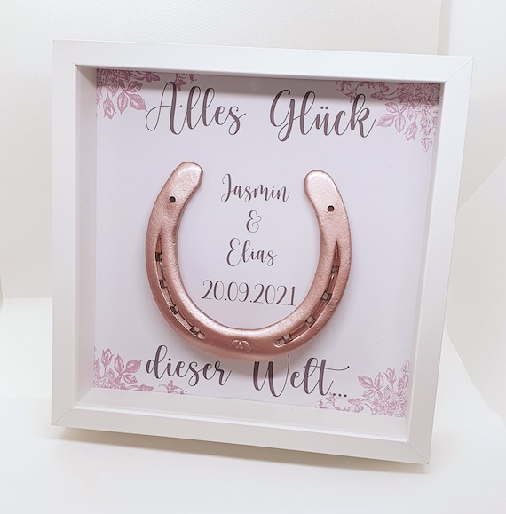 Glücksbringer Hufeisen im Rahmen Personalisierter Bilderrahmen Etsy