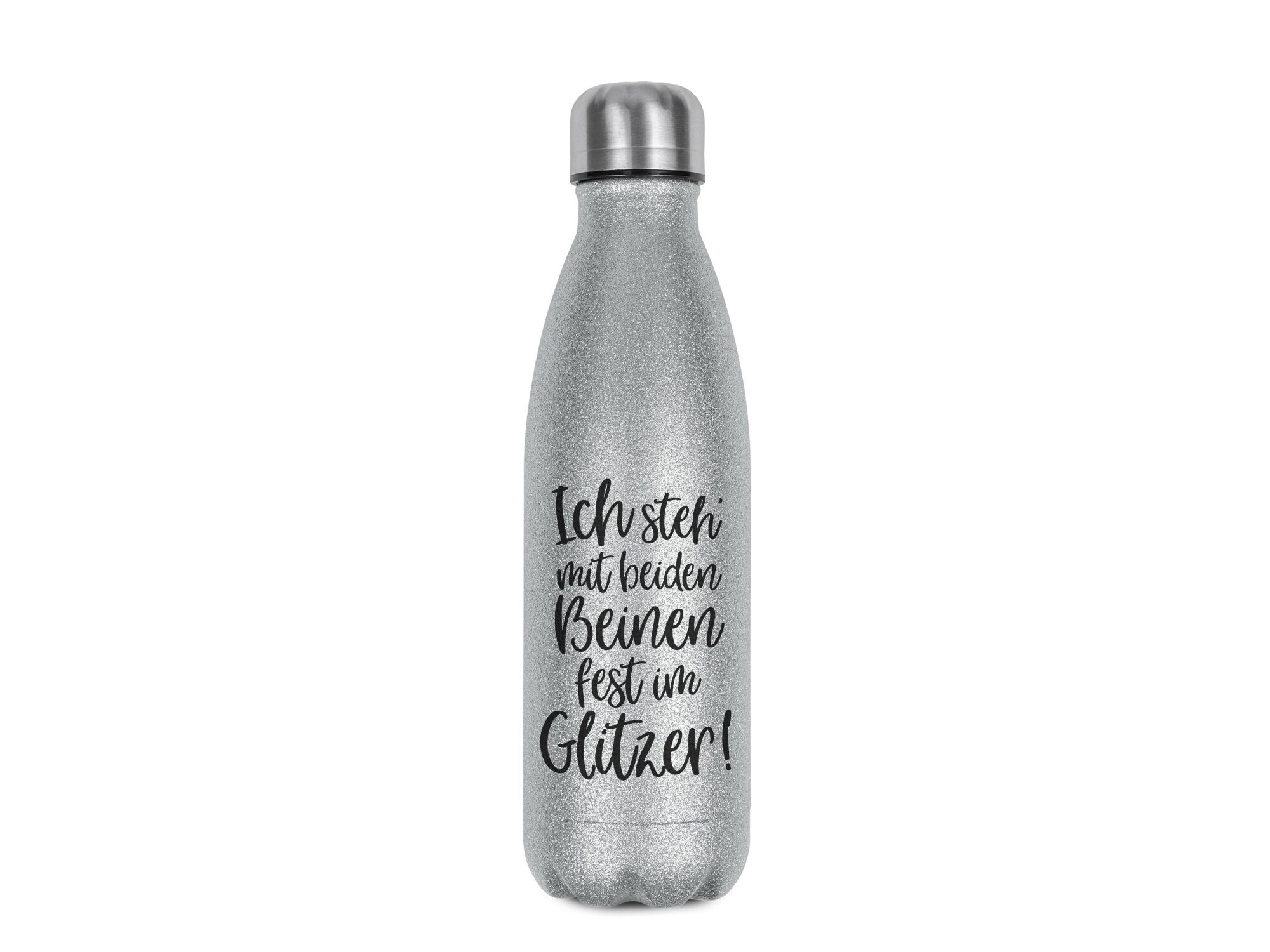 Glitzer Trinkflasche mit Spruch Thermosflasche Ich steh mit Etsy