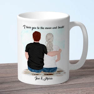 Personalized couple's cup partner cup printed with name and saying coffee mug coffee cup