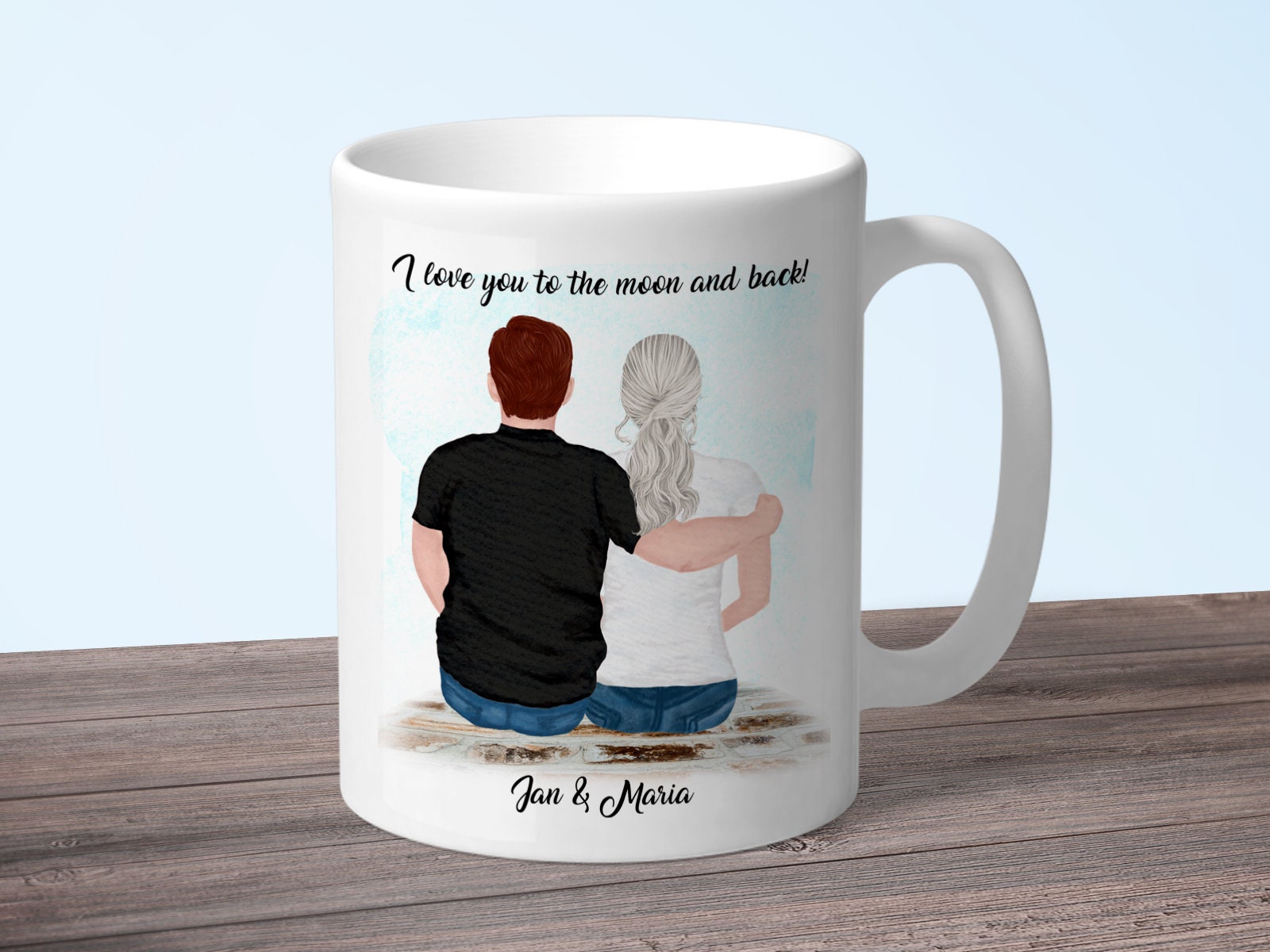 Coupe Personnalisée de Partenaire Tasse Couple Imprimée avec Le Nom et Disant Café Tasse