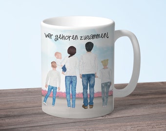 Personalisierte Tasse Familie mit Spruch Kaffeebecher Kaffeetasse