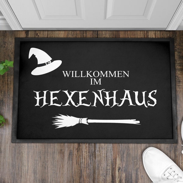 Fußmatte mit Spruch Willkommen im Hexenhaus Schmutzfangmatte Halloween Türmatte