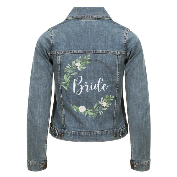 Personalized denim jacket for the bride Wedding jacket Hen party JGA Bridal jacket