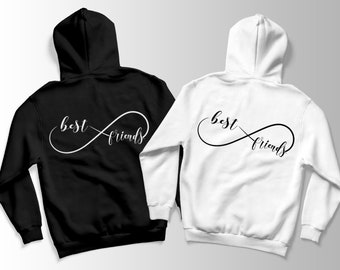 best friends hoodies with print sweaters black and white