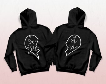 Bedruckte Hoodies für zwei Sweatshirt beste Freundin Herz Geschenk