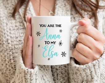 Bedruckte Tasse Du bist die Anna zu meiner Elsa Kaffeetasse mit Spruch weiß