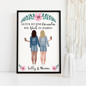 Cartel personalizado Mejor amigo con nombre y diciendo A3 cartel arte impresión wallart novias regalo idea regalo hermana