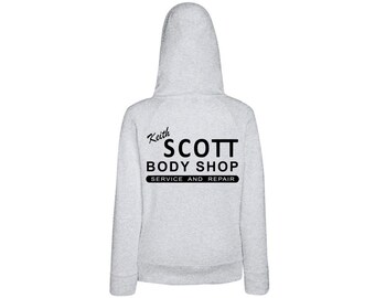 One tree hill Hoodie with print Keith Scott Body Shop sweater fan sweatshirt XS S M L XL XXL heather grey