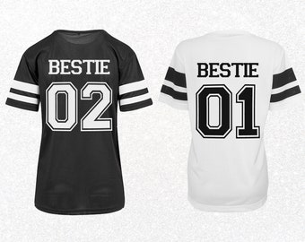 Bedruckte Trikot Shirts Beste Freundin BFF Bestie Geschenk