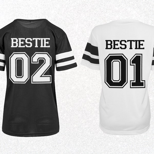 Bedruckte Trikot Shirts Beste Freundin BFF Bestie Geschenk