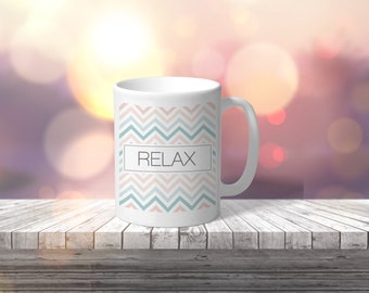 Motivierende Tasse mit Spruch Relax Kaffeebecher