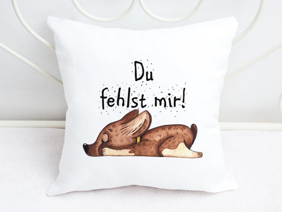 Pillow With Cute Dog and Saying You Miss Me Animal Motif - Etsy UK Pillow With Cute Dog and Saying You Miss Me Animal Motif - Etsy UK