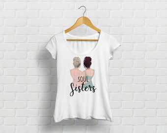 Personalisiertes T-Shirt Beste Freundinnen T-Shirt mit personalisierbarem Motiv und Spruch Beste Freundin Schwestern Shirt