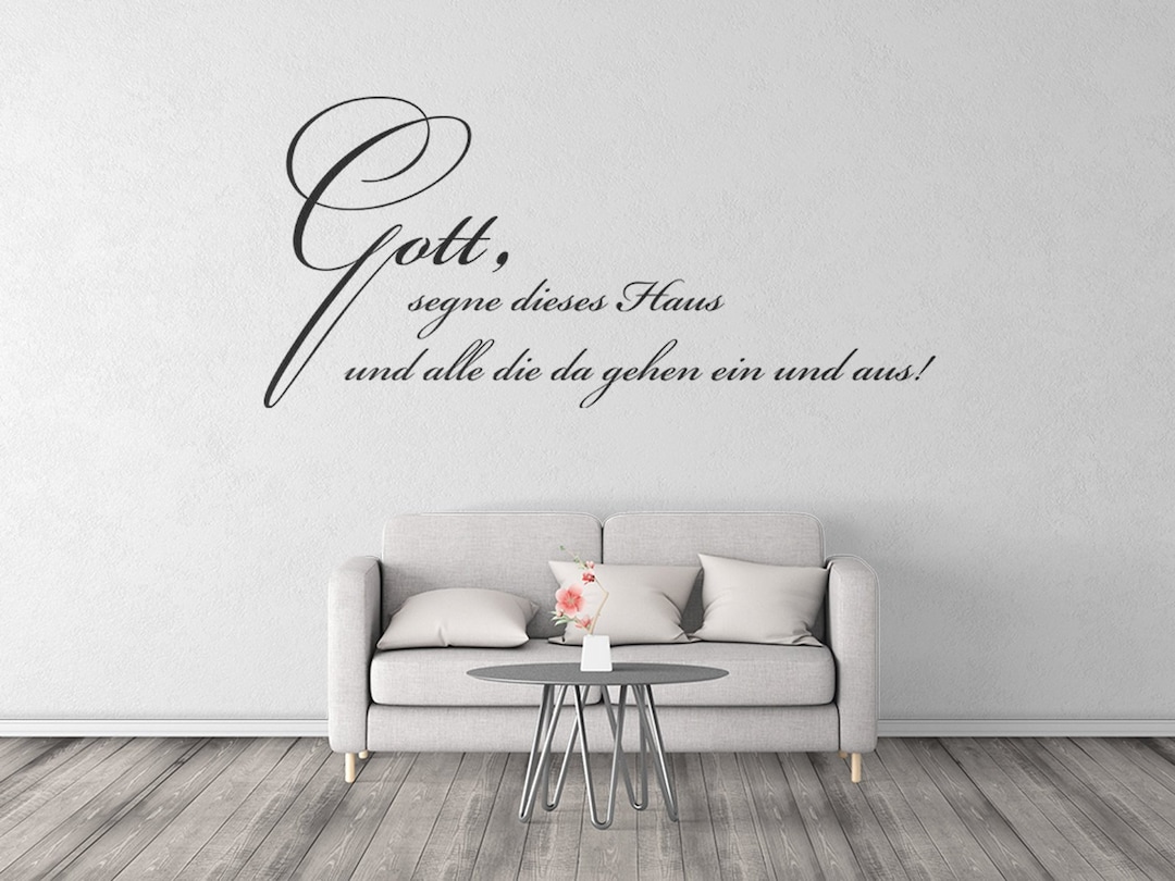 Wandtattoo Haussegen Wandaufkleber Gott segne dieses Haus 60 Farben Etsy.de