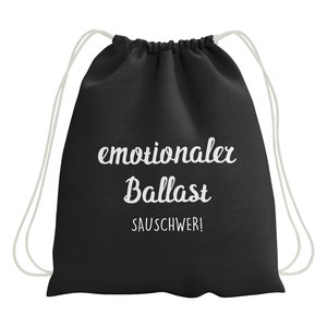 Turnbeutel Mit Lustigem Spruch – Schwarz, 35x43 Cm – Sporttasche, Rucksack Für Schule & Freizeit
