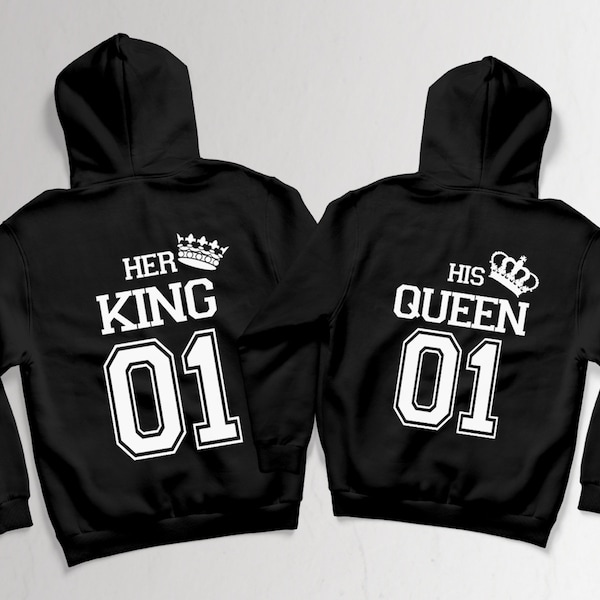 Pärchen Hoodies für zwei King Queen Partner Sweatshirts