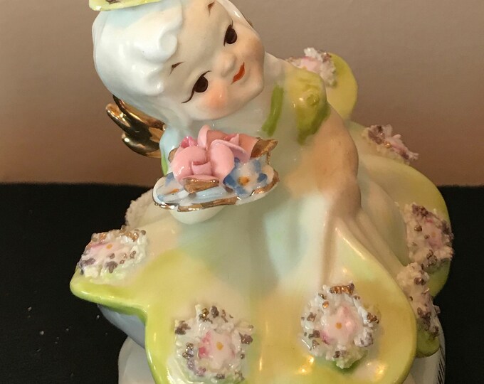 Vintage Lefton Angel Figurine Saturday's Child Angel Figurine Spaghetti
