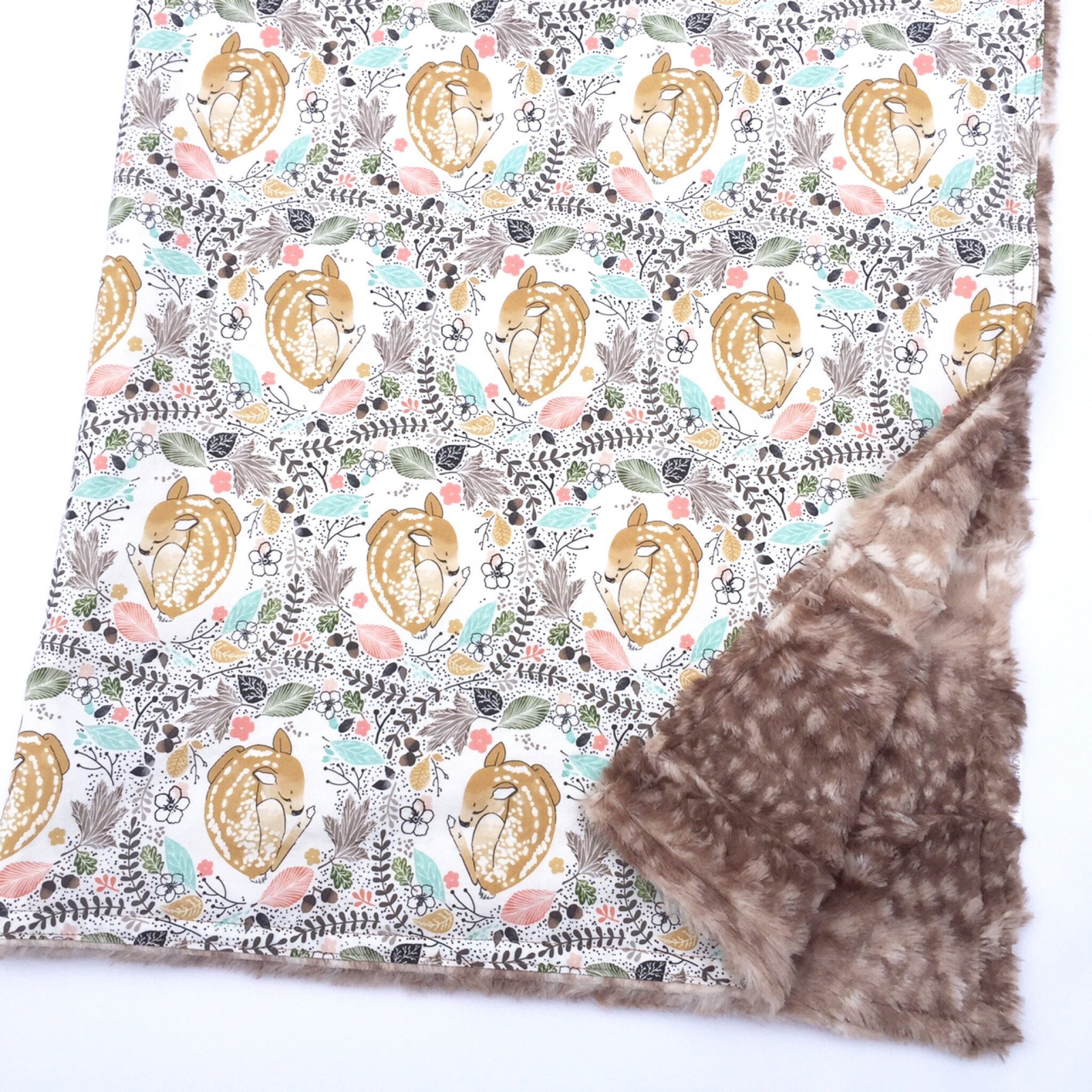 Autumn fawn blanketcotton fawn faux furwoodlanddeer  etsy Autumn fawn blanketcotton fawn faux furwoodlanddeer  etsy