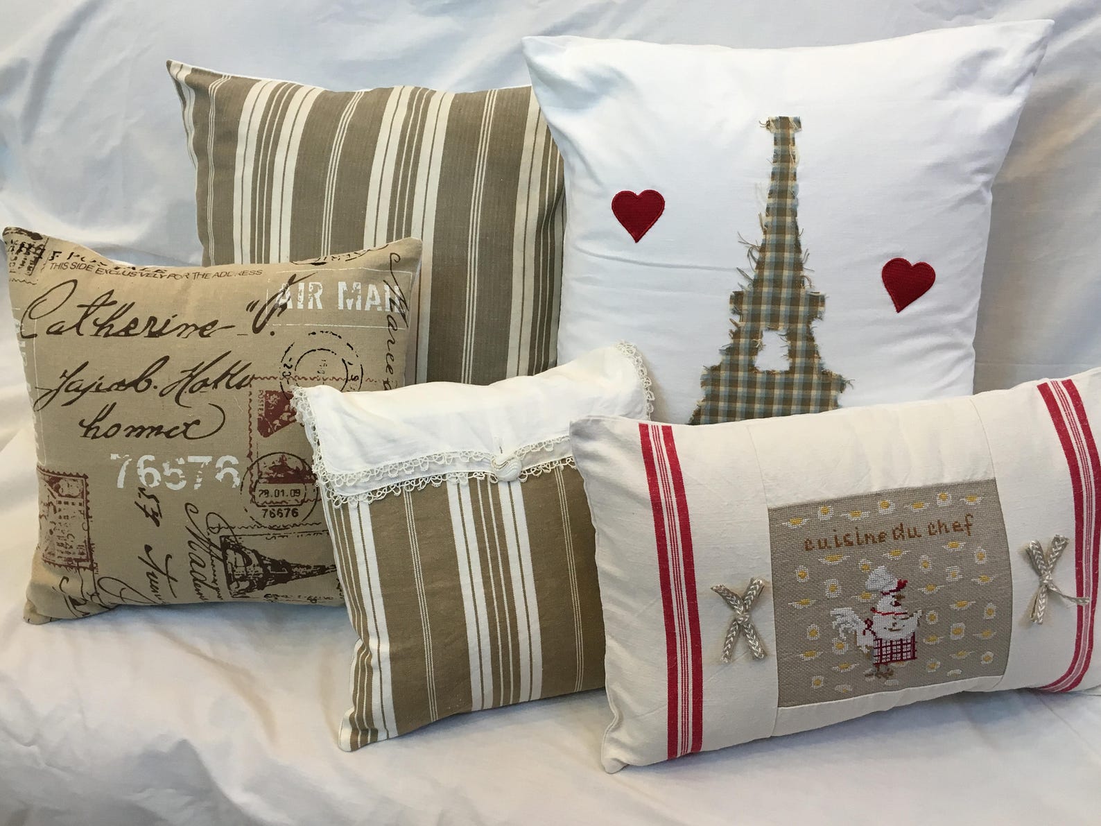 ANTIQUE VINTAGE FRENCH Pillows Repurposed Textiles Handmade Etsy