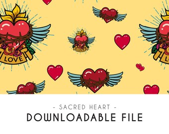 Sacred Heart Svg Etsy
