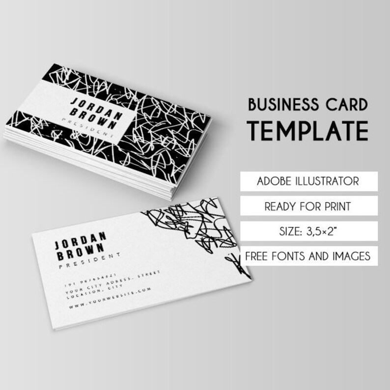 Black and White Calling Card for Your Business Etsy Canada