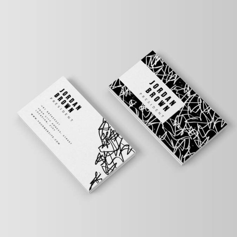 Black And White Calling Card For Your Business Etsy