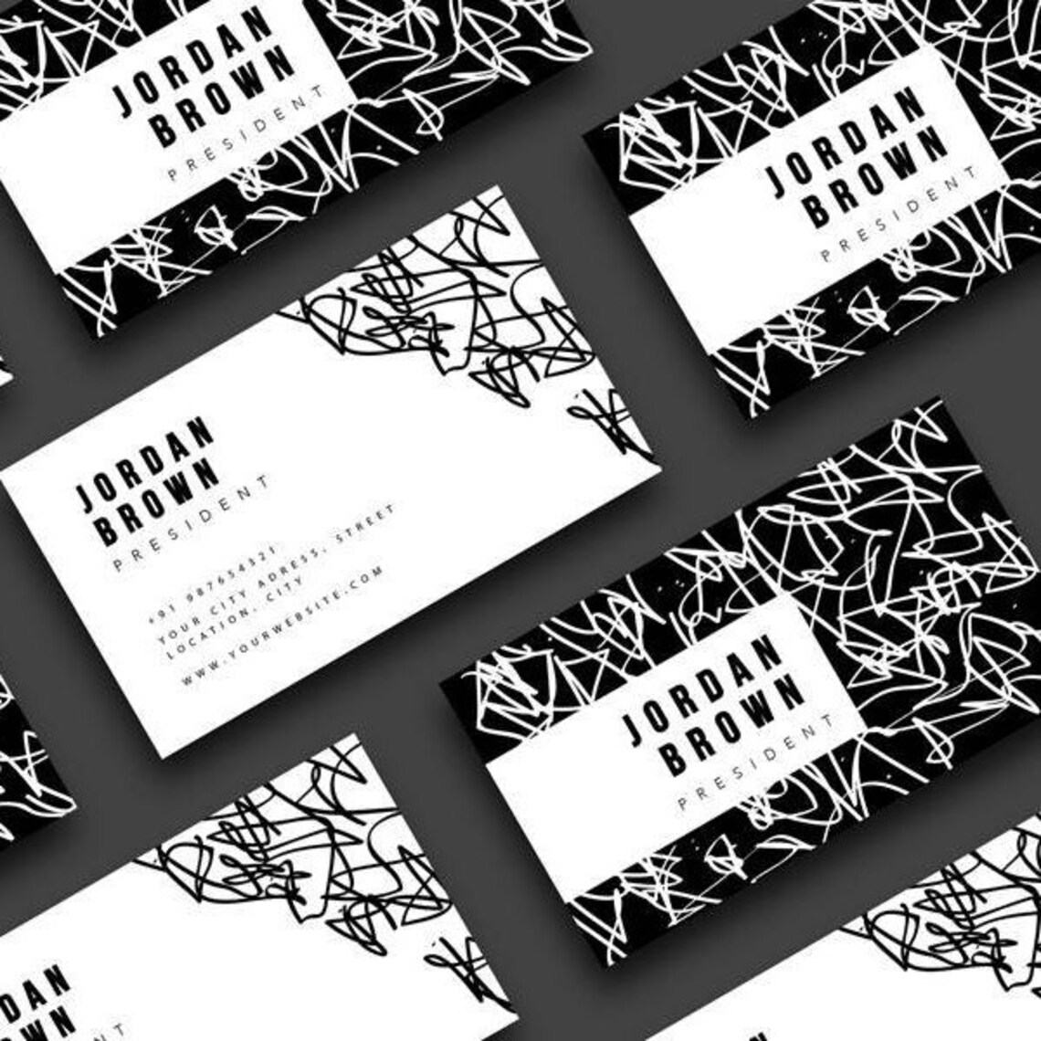 Black and White Calling Card for Your Business Etsy Canada