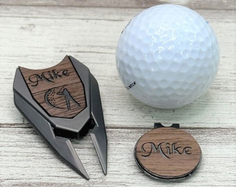 Marqueur de balle de golf personnalisé, marqueur de balle de golf, cadeau de golf pour lui, cadeau de fête des pères, cadeaux de marqueur de balle de golf pour homme Divot personnalisé