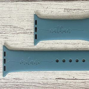 Engraved watch band, Engraved Watch Band Compatible with Apple watch band, Personalized Watch band, monogram.