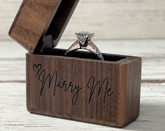 Custom Wedding Ring Box, Wood Ring Box, Engagement Ring Box, Proposal Ring Box, Engraved Ring Box, Personalized Ring Box, Propose.