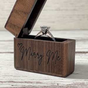 Custom Wedding Ring Box, Wood Ring Box, Engagement Ring Box, Proposal Ring Box, Engraved Ring Box, Personalized Ring Box, Propose.