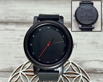 Engraved Watch, Personalized gift for Men, Gift for Husband Dad, Personalized Father's Day Gift, Customized Wooden Watch, Wooden watch.