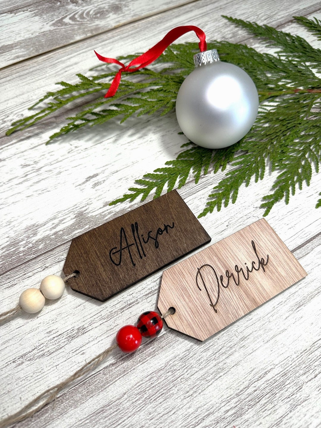Personalized Christmas Stocking Tags, Stocking Name Tags