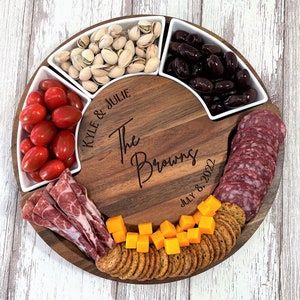 Charcuterie Board Personalized, Personalized Cutting Board, Engraved Personalized Cheese board, Wedding gift, Charcuterie board with utensil