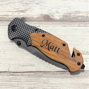 Personalized Knife, Groomsmen gifts,  Custom Wood Knife, Gifts for Men, Father's Day gift, Engraved Knives, Groomsman gifts,  Gifts for him.