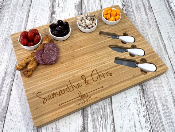 Personalized Bamboo Cutting Board, Custom Engraved Cheese Board, Haven  Design