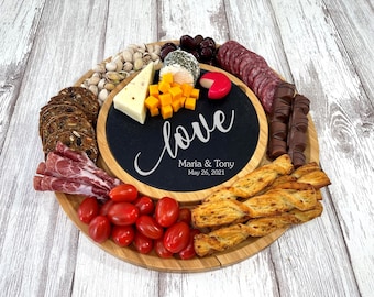 Charcuterie Board Personalized, Personalized Cutting Board, Engraved Personalized Cheese board, Wedding gift, Charcuterie board with utensil